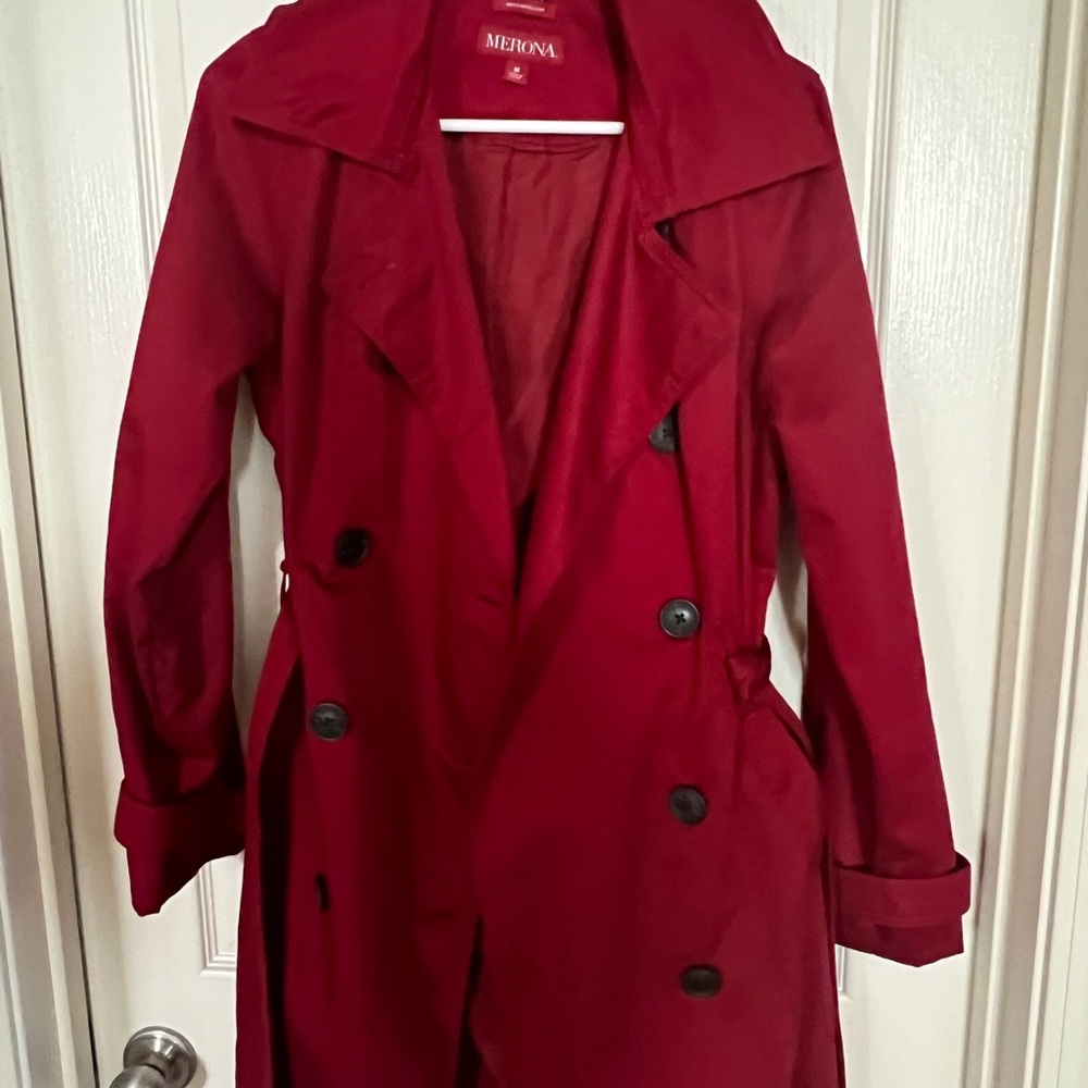 Merona Women's Burgundy Trench Coat
